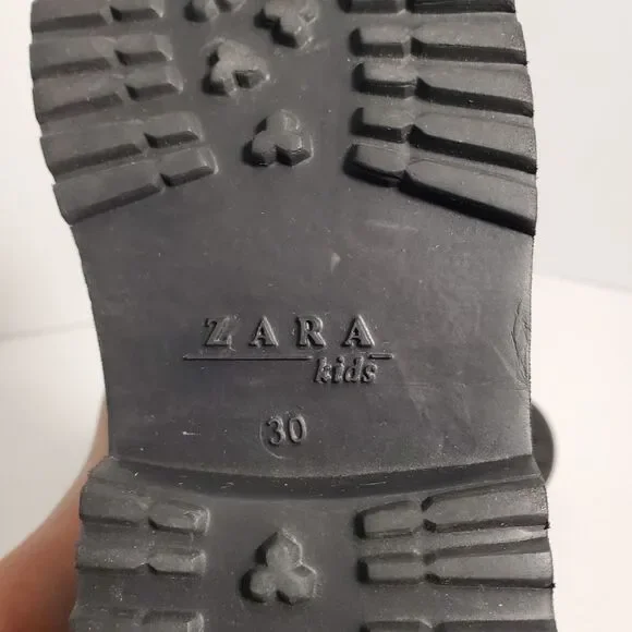 Zara Boys Leather Black Boots. Size 30 EU. SKU# B-14 - Picture 7 of 16